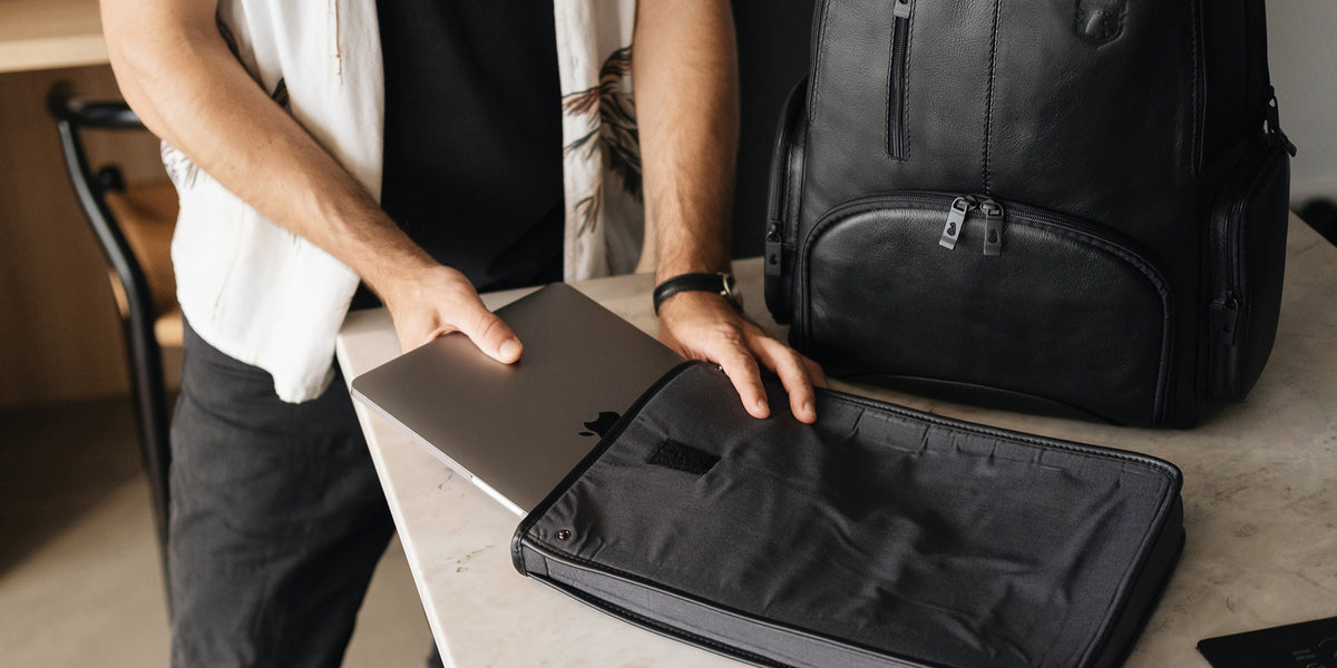 Mochila de couro para notebook Nordweg NW072B