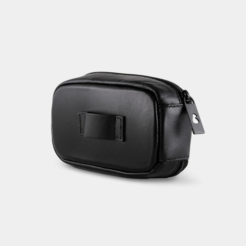 Saddle bag de couro para bicicleta Nordweg Serra NW090 na cor preto — vista traseira